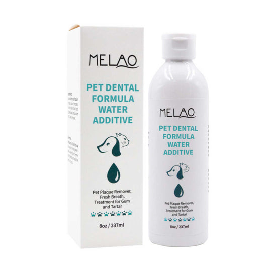 Melao 237ml Pet Dental Formula - Water Additive for Dog and Cat Teeth - Tartar, Plaque, Breath Freshener