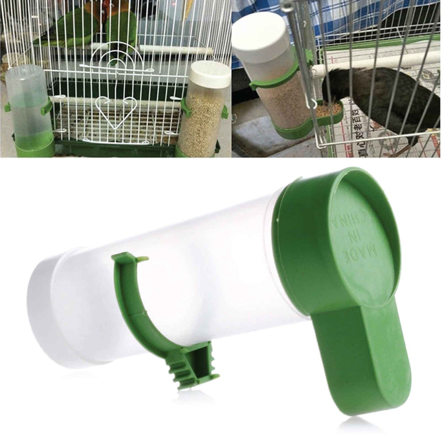 Bird Cage Food Dispenser for Pet Parrot Budgie Cockatiel Aviary