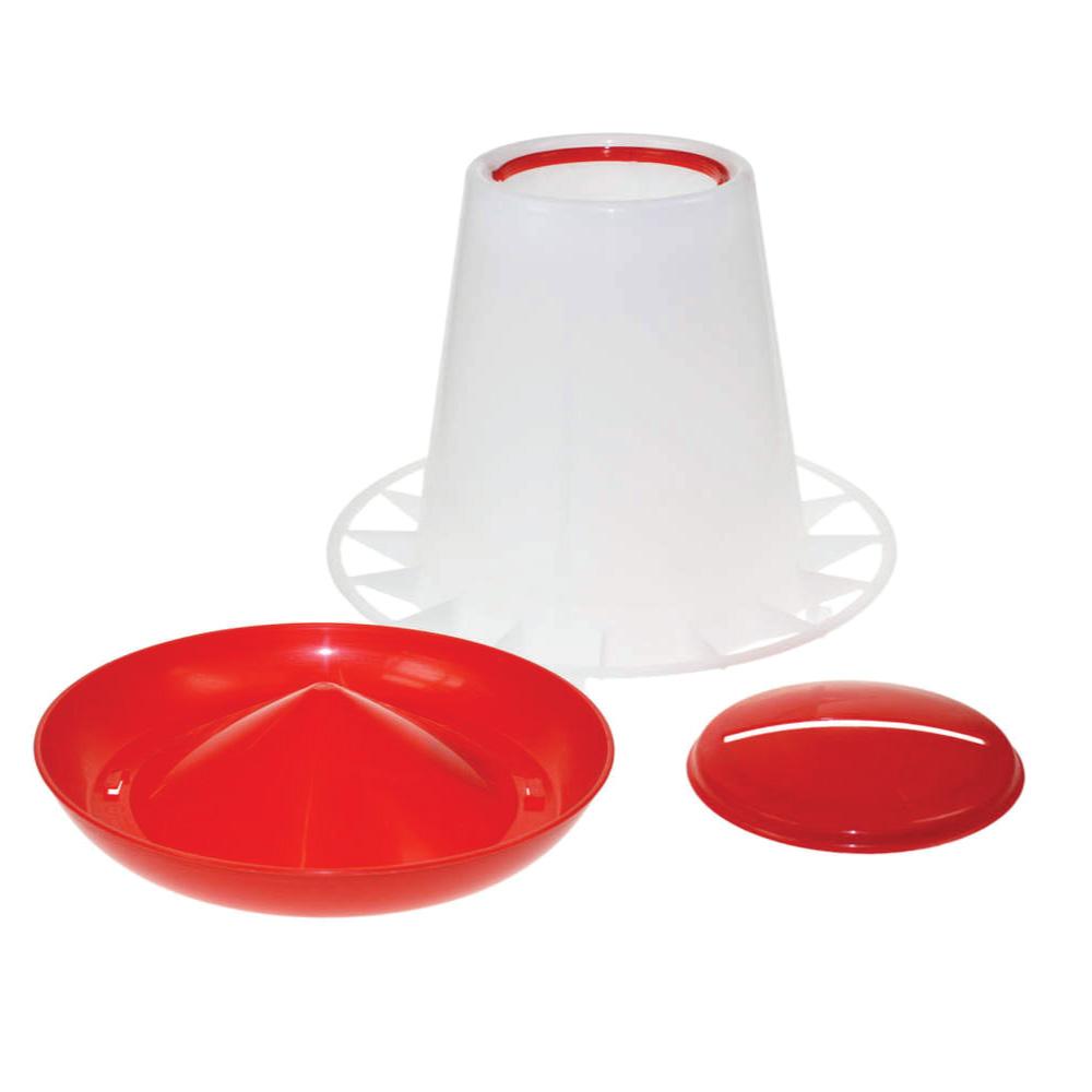 Rooster Farms 1.5Kg Automatic Chicken Feeder - Plastic Poultry Feeding Bucket