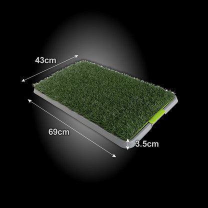 Paw Mate Pet Dog Potty Training Toilet with Grass Mat - 69cm x 43cm