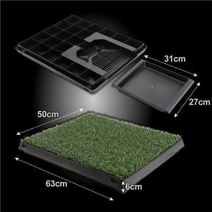 Paw Mate Pet Dog Potty Training Toilet with Grass Mat - 63cm x 50cm