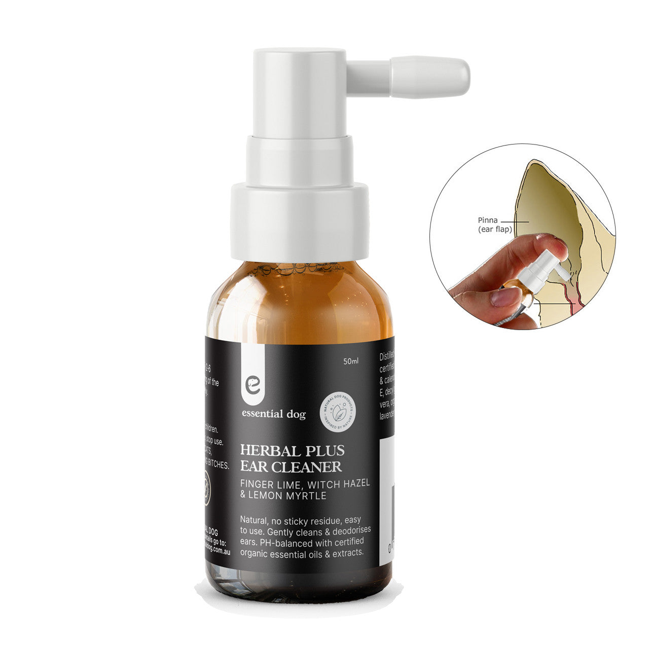 Essential Dog - Herbal Plus Dog Ear Cleaner (Witch Hazel, Aloe & Lemon Myrtle)