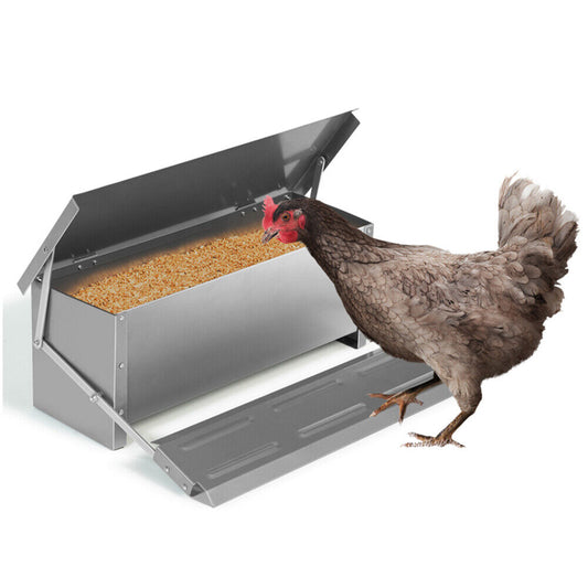 10KG Automatic Chicken Feeder – 12.5L Garden Farm Food Storage Box Stand for Poultry