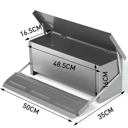 10KG Automatic Chicken Feeder – 12.5L Garden Farm Food Storage Box Stand for Poultry