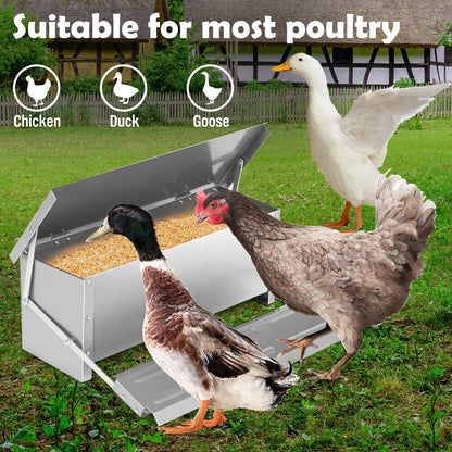 10KG Automatic Chicken Feeder – 12.5L Garden Farm Food Storage Box Stand for Poultry