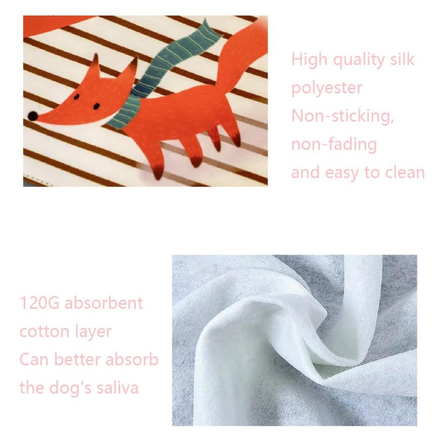 Refreshing Avocado Pet Scarf Three-Layer Thickened Waterproof Saliva Towel - Size L