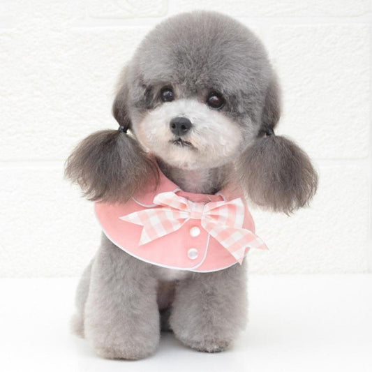 Pet Accessories Dog Small Shawl Bib Saliva Towel Triangle Scarf - Size L - Light Pink