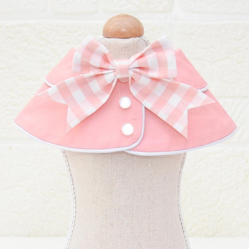 Pet Accessories Dog Small Shawl Bib Saliva Towel Triangle Scarf - Size L - Light Pink