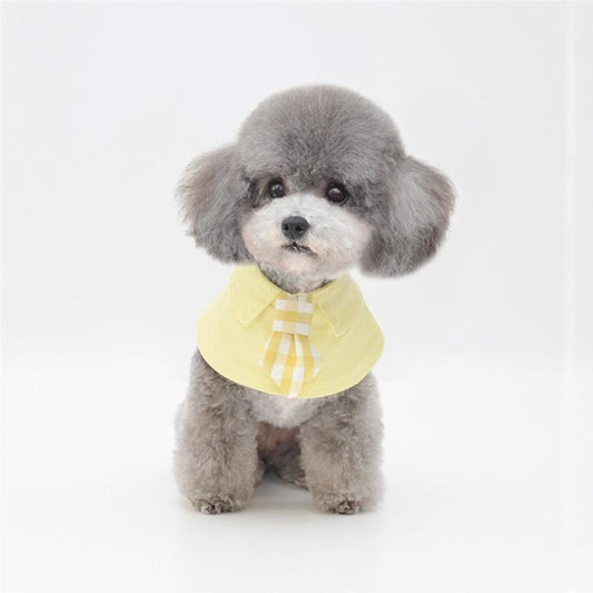 Pet Shawl Scarf Saliva Towel Dog Clothes Accessories - Size L - Yellow