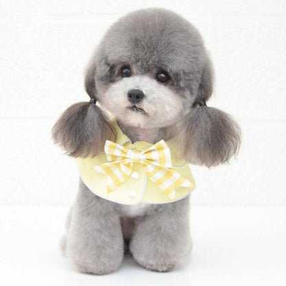 Pet Accessories Dog Small Shawl Bib Saliva Towel Triangle Scarf - Size M - Light Yellow