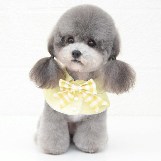 Pet Accessories Dog Small Shawl Bib Saliva Towel Triangle Scarf - Size M - Light Yellow