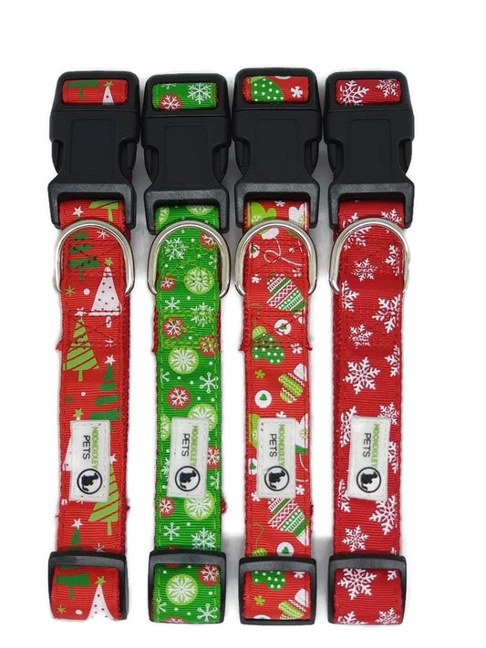 Moondidley Pets Christmas Dog Collars Adjustable - Various Sizes and Patterns