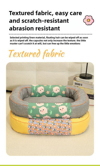 Size S Green Cozy Pet Bed for Small Dogs and Cats - Durable & Chew-Resistant Nest for All Seasons